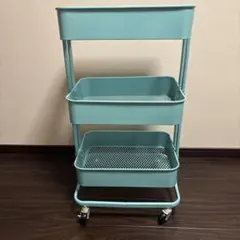イケア IKEA ロースコグ RÅSKOG ターコイズブルー ワゴン - メルカリ
