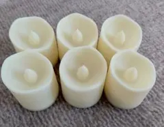 LED　クリーム色キャンドル　6個セット