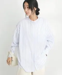 CRAFT STANDARD BOUTIQUE ストライプ バンドカラー シャツのサムネイル