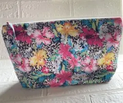 ZARA HOME シルク混 レオパード 花柄 大きめポーチ インナーバッグのサムネイル
