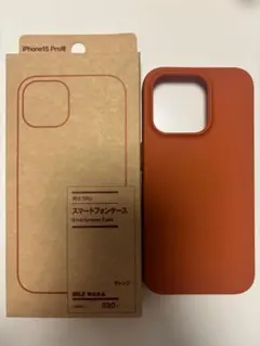 MUJI iPhone 15 Pro用 スマートフォンケース　オレンジ
