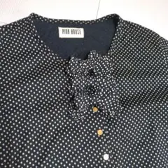 PINK HOUSE ピンクハウス　カーディガン　ドット　黒　リボン