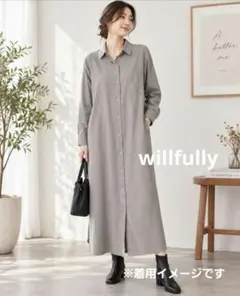 willfully リネンブレンド シャツ　ワンピース