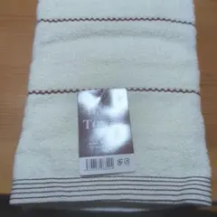 アイボリー波線柄バスタオル