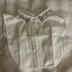 ビジュー付き つけ襟 ホワイト SHIEN