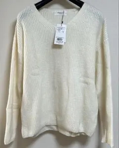 【新品未使用タグ付】オペーク ドット クリップVネックニット　Ｌ40