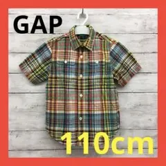 GAP kids 半袖 カラフルチェック柄シャツ 110cmのサムネイル