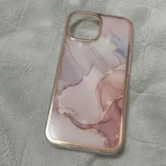 美品⭐︎iPhone15 ケース ピンクマーブル 大理石風 ローズゴールド