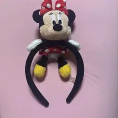 ミニーマウス カチューシャ リボン付き