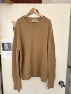 希少80s L.L.Beanキャメルラムウールセーター スコットランド USA製