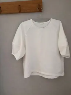GU ホワイト ラグランスリーブ Tシャツ XL