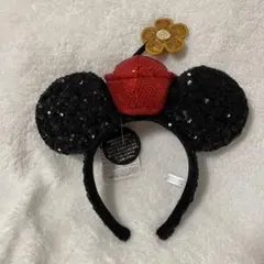 【美品】ディズニー ミニー カチューシャ ピンクリボン スパンコール