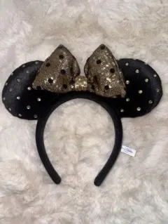 ディズニー ミニー カチューシャ ブラック×ゴールド
