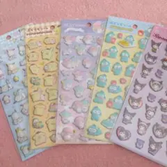 ダイソー　サンリオ　ぷくっとシール5種