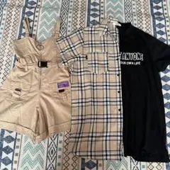 オーバーオール　シャツワンピース　セット