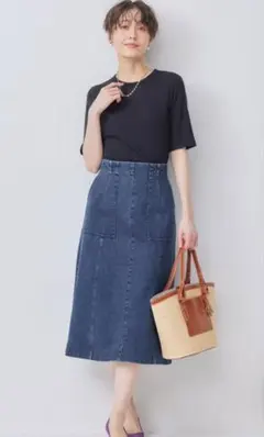 組曲　ミッドデニムフレアスカート S2
