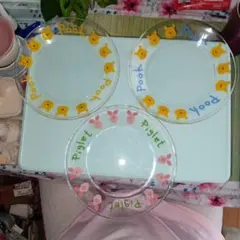✿プーさんとピグレット✿ガラス皿3枚セット