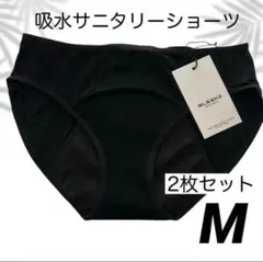 サニタリーショーツ ナプキン不要 吸水 2枚セット M 生理用ショーツ 尿もれ