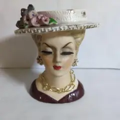 60sヴィンテージ レディヘッドベース　陶器　花瓶　LEE WARDS　日本製 60sヴィンテージ レディヘッドベース 陶器 花瓶 LEE WARDS 日本