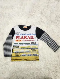 プラレール 綿100% 長袖Tシャツ 120 電車プリント