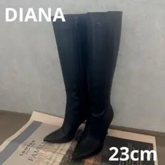 【美品】DIANAレザー ロングブーツ ブラック ポインテッドトゥ　23cm