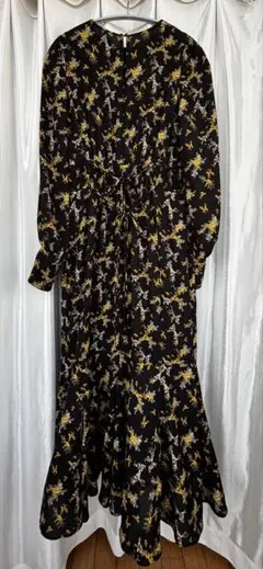 FRAY I.D マーメイドプリントワンピース 黒 M 2023AW