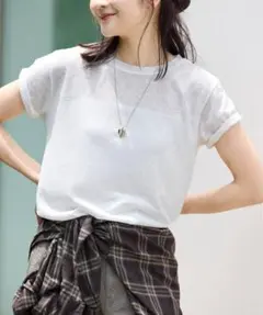 SLOBE IENA スラブ5分袖TEE ホワイト Tシャツのサムネイル
