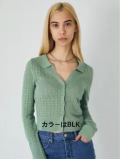 MOUSSY トップスブラックカーディガン
