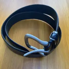 黒レザー ベルト シルバーバックル