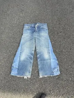 フレアデニム ライトブルー リメイク 古着 ストリート アメカジ