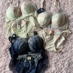 ② 新品　フェミニン系　D70 ブラジャー ショーツ M お得な3セット