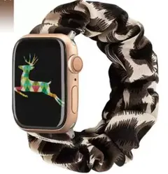 Apple Watch バンド 38/40/41mm シュシュ　ヒョウ柄
