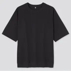 UNIQLO ラグランスリーブTシャツ（5分袖）ブラック 男女兼用S