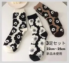 【大人気】 レディース 靴下　ソックス　北欧　花柄　3足セット　韓国 オルチャン