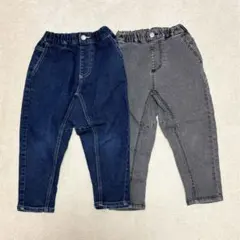 ブランシェス　ガーデナーテーパードデニムパンツ　セット