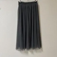 グレー チュール フレアスカート