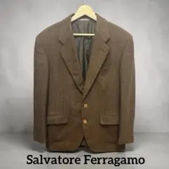 極美品✨Ferragamo サイズM〜L カシミヤ100% テーラードジャケットのサムネイル