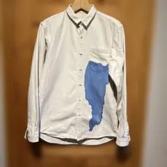 【diddle diddle】長袖シャツ 青いインク模様 ダック生地