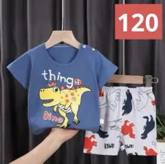 キッズ恐竜パジャマ上下セット(120サイズ）トップスボトムスこども子供男の子92