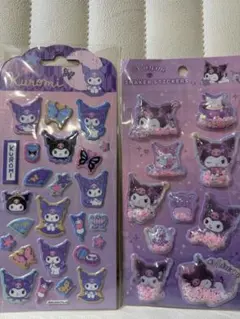 Kuromi シェイカーシールと艶ピカふっくら平面シール　2枚セット 正規品