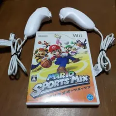 マリオスポーツミックスWiiソフト&ヌンチャク2個セット 中古品