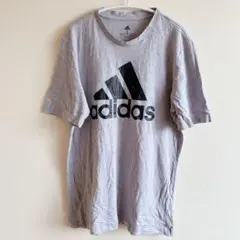 adidas アディダス トップス クルーネック 半袖 ロゴ S 灰色 綿のサムネイル