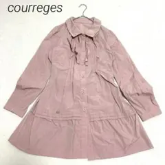 クレージュ　フリル付きトレンチコート　ピンク　L ウエストリボン　フェミニンのサムネイル
