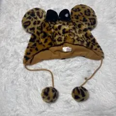 東京ディズニーリゾート ヒョウ柄耳付きファンキャップ ミニー