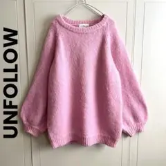 UNFOLLOW モヘヤ混 ヘアリーバルーン クルーネックニット