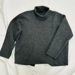 【アイシービー】グレー タートルネックセーター ニット カシミア混 S