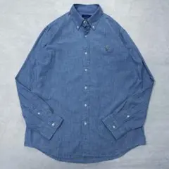 新品定番25SS ポロラルフローレン インディゴシャンブレー ボタンダウンシャツ