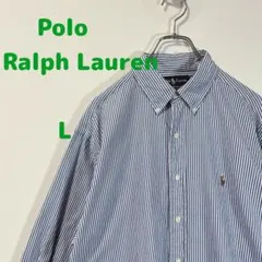 【ラルフローレン】ワンポイント刺繍ロゴ☆ボタンダウンシャツ ストライプ