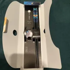 箸と箸置きセット 青と金のデザイン