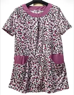 Bung Bu 花柄チュニック 半袖 M-Lサイズ ピンク系 新品タグ付き